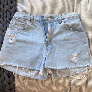 Vintage Levi raw denim shorts